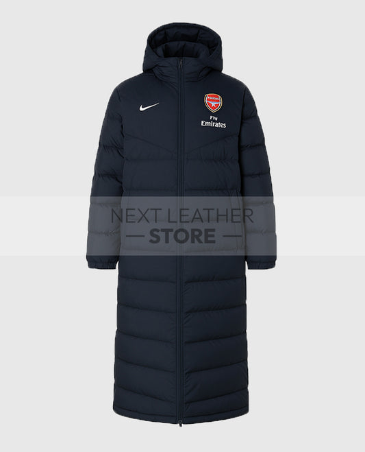 Arsene Wenger Long Black Puffer Coat