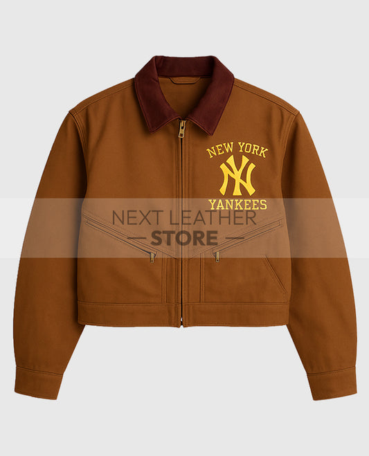 Vintage Carhartt x NY Yankees Brown Crop Jacket