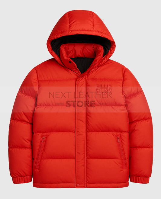 Billie Eilish Red Puffer Jacket