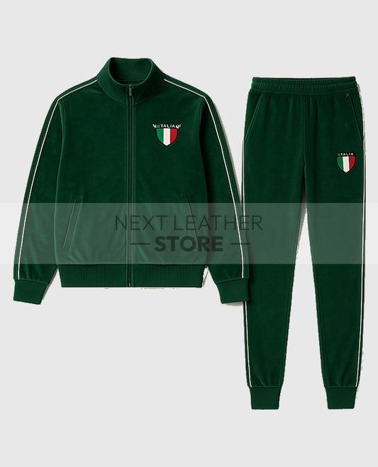 Jason Kelce Italia Green velour tracksuit