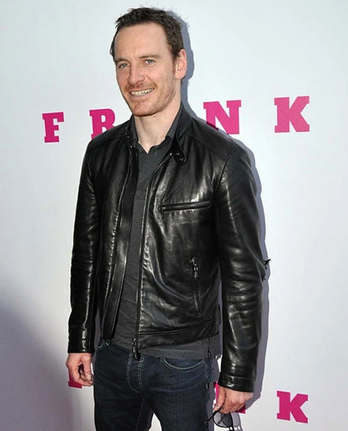 Michael Fassbender Black Biker Leather Jacket