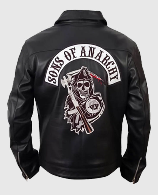 Sons Of Anarchy Black Biker Leather Jacket