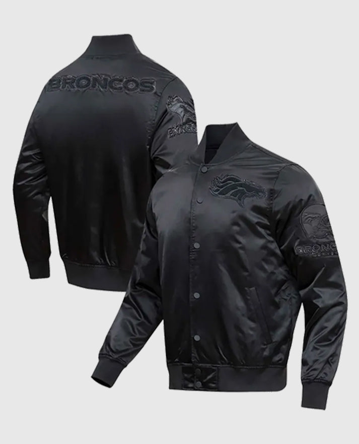 Denver Broncos Triple Black Satin Jacket