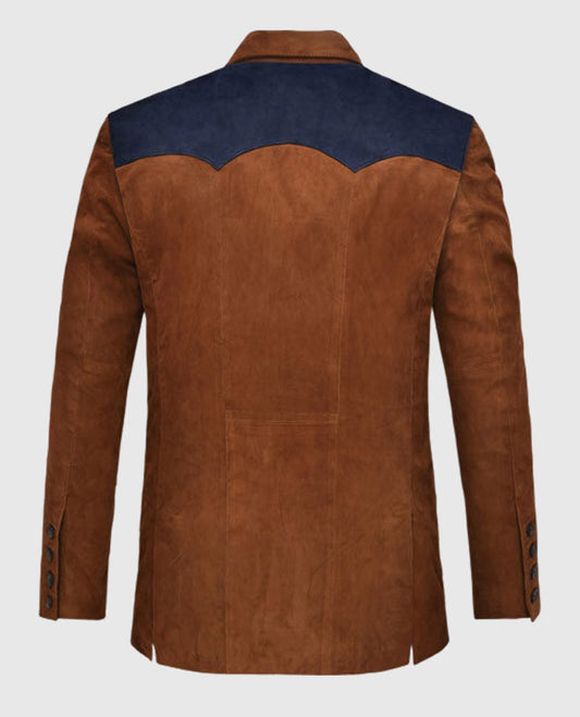 Suede Western Leather Blazer For Men