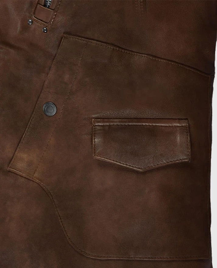 Falcon Spanish Brown Rider Leather Jacket For Men