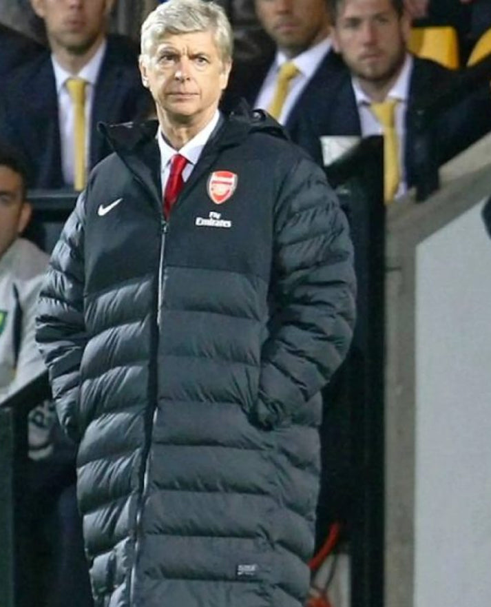 Arsene Wenger Long Black Puffer Coat
