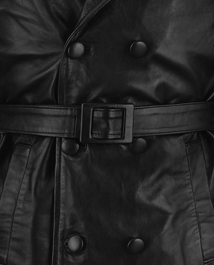 Men's Vintage 1970's Trench Leather Coat