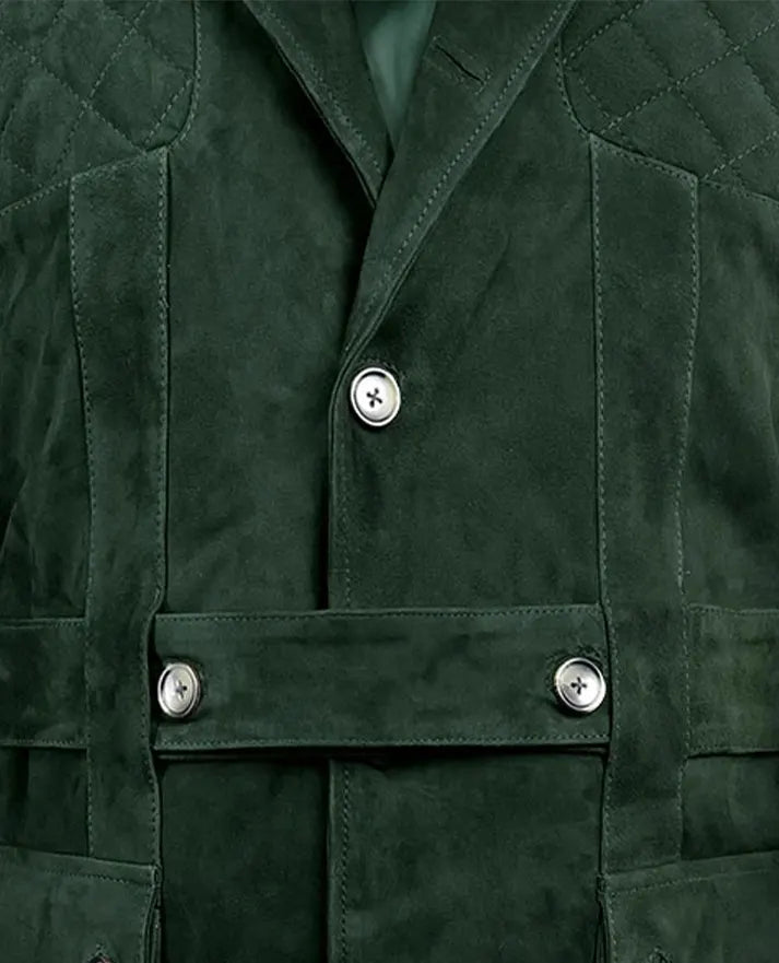 Safari Forest Suede Leather Blazer For Men