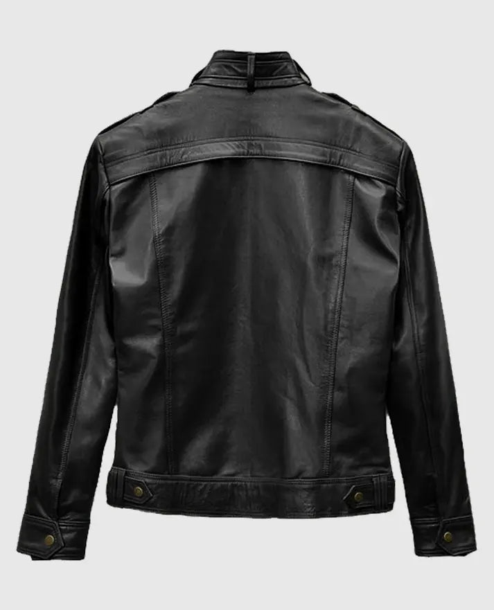 Men's Military Inspired Leather Jacket