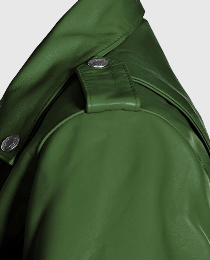 Rihanna Green Leather Jacket