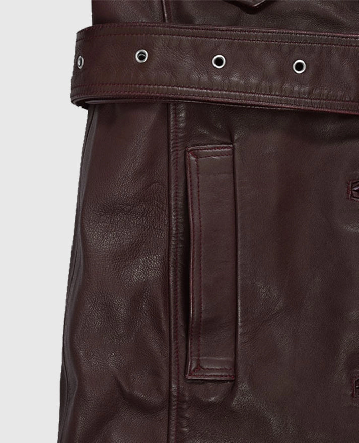 Eiza Gonzalez Leather Trench Coat