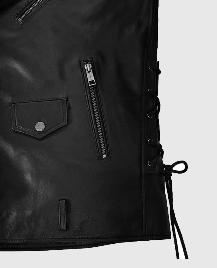 Triple H Black Leather Jacket