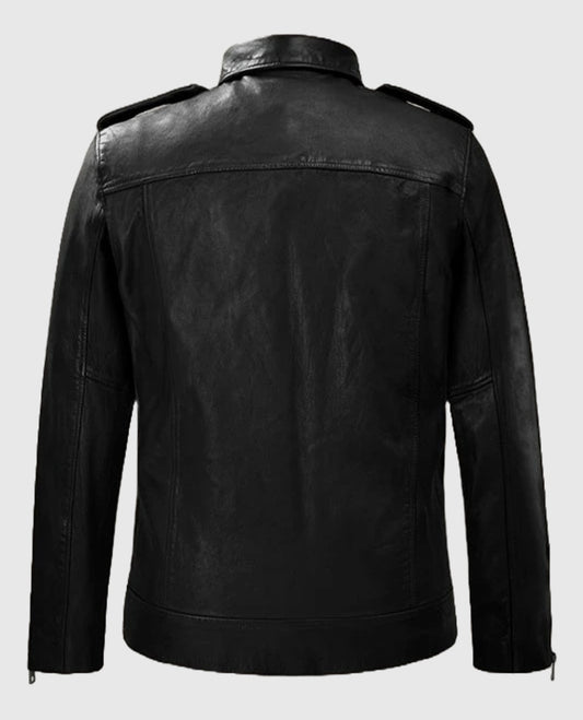 Black Rutland Riding Leather Jacket for Men
