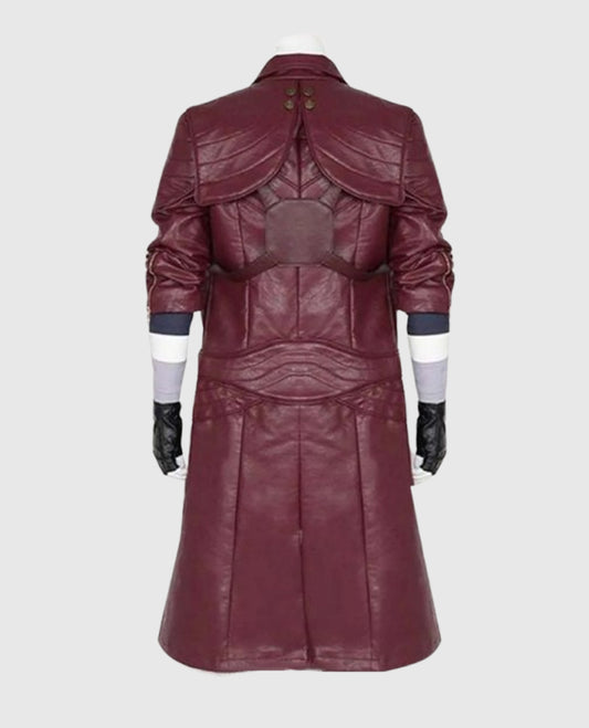 Devil May Cry 5 Dante Maroon Leather Coat