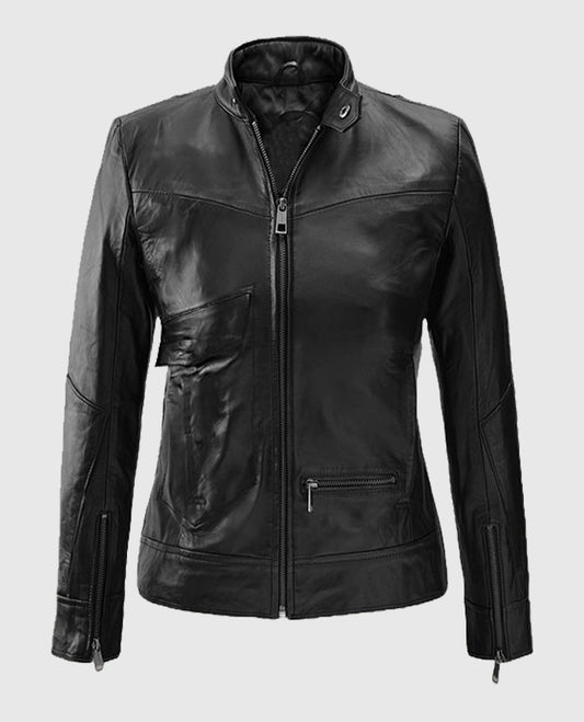 Elsa Pataky Black Leather Jacket