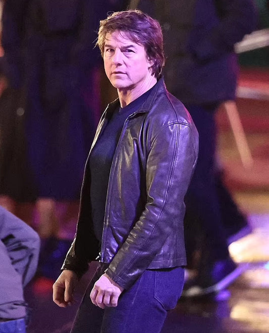 Ethan hunt Mission Impossible 8 Black Leather Jacket