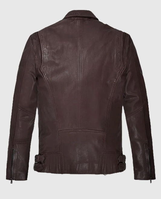 Falcon Rider Burgundy Leather Jacket for Men