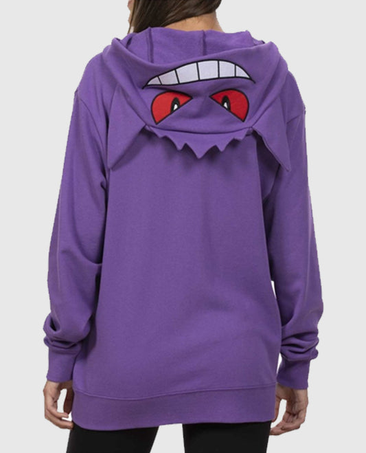 Gengar Themed French Terry ZipUp Hoodie