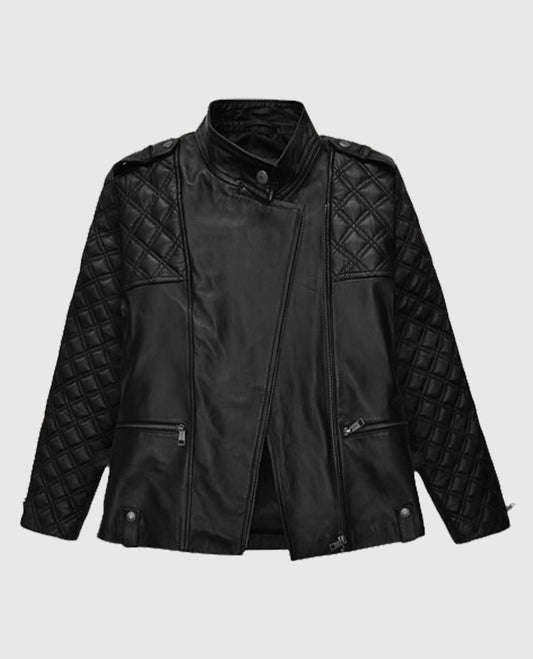 Kate Hudson Black Leather Biker Jacket