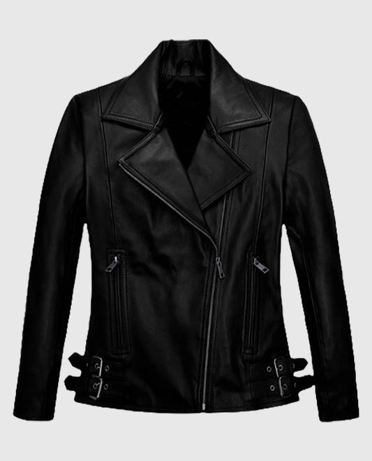 Marion Cotillard Black Leather Biker Jacket