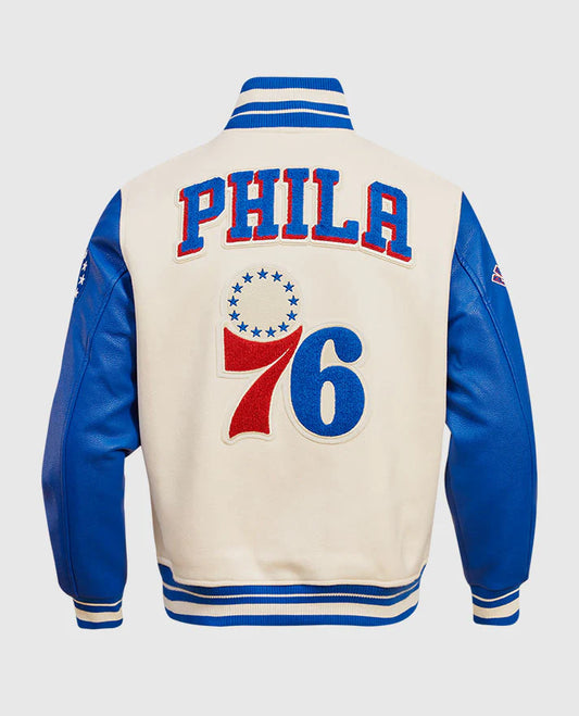 Men's NBA Philadelphia 76ers Rib Wool Varsity Jacket