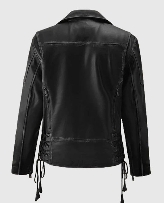 Men's Street Style Black Leather Biker Jacket