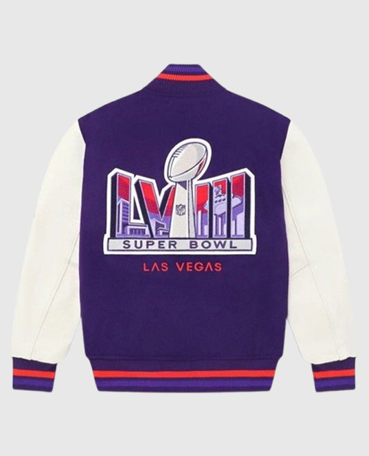 OVO x NFL Super Bowl LVIII Purple Varsity Jacket