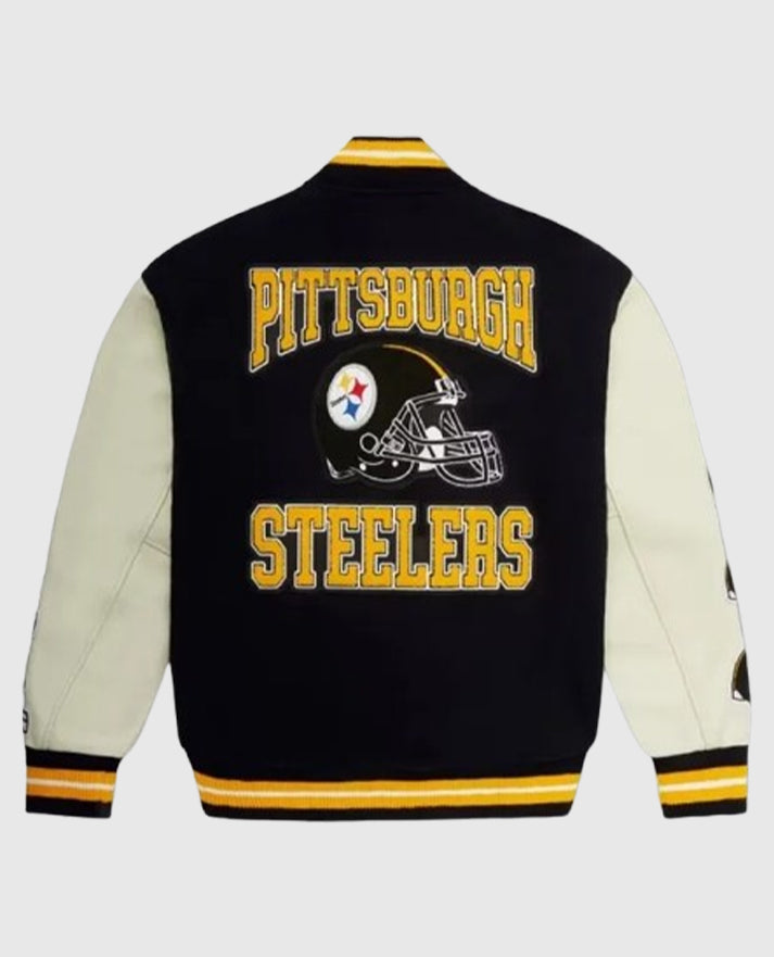 Pittsburgh Steelers Black Letterman Jacket
