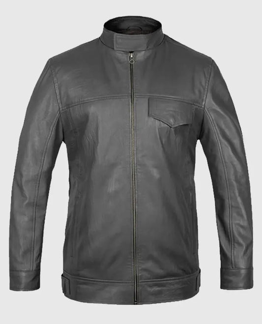 Shia Labeouf Transformers 3 Gray Leather Jacket