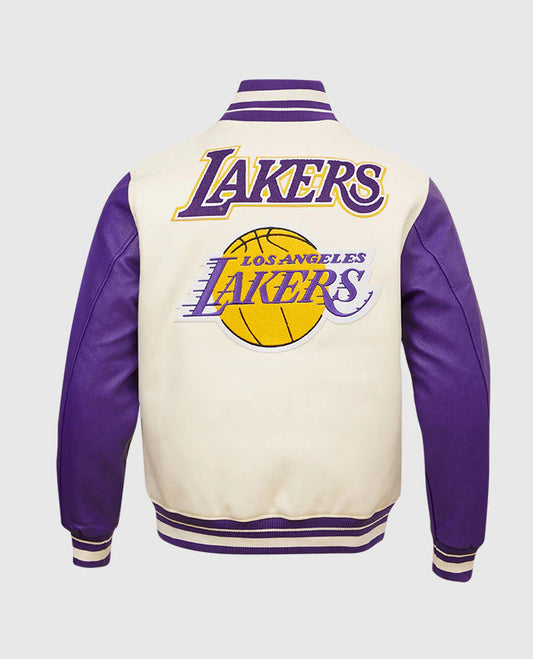 Women's NBA Los Angeles Lakers Purple-white Varsity Jacket
