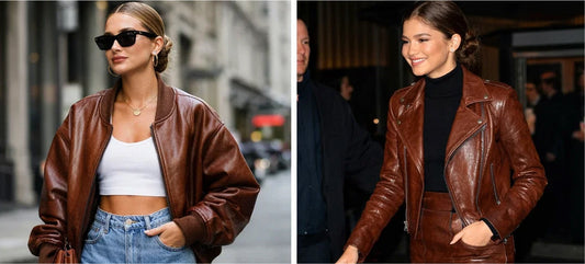 Brown Leather Jackets for Women: Celebrity Looks to Copy This Season