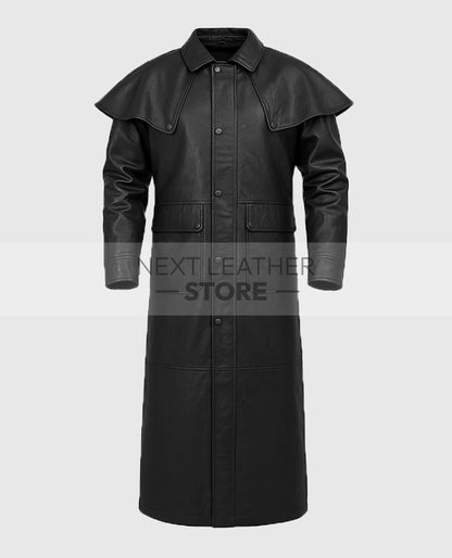 Men's Leather Duster Coat