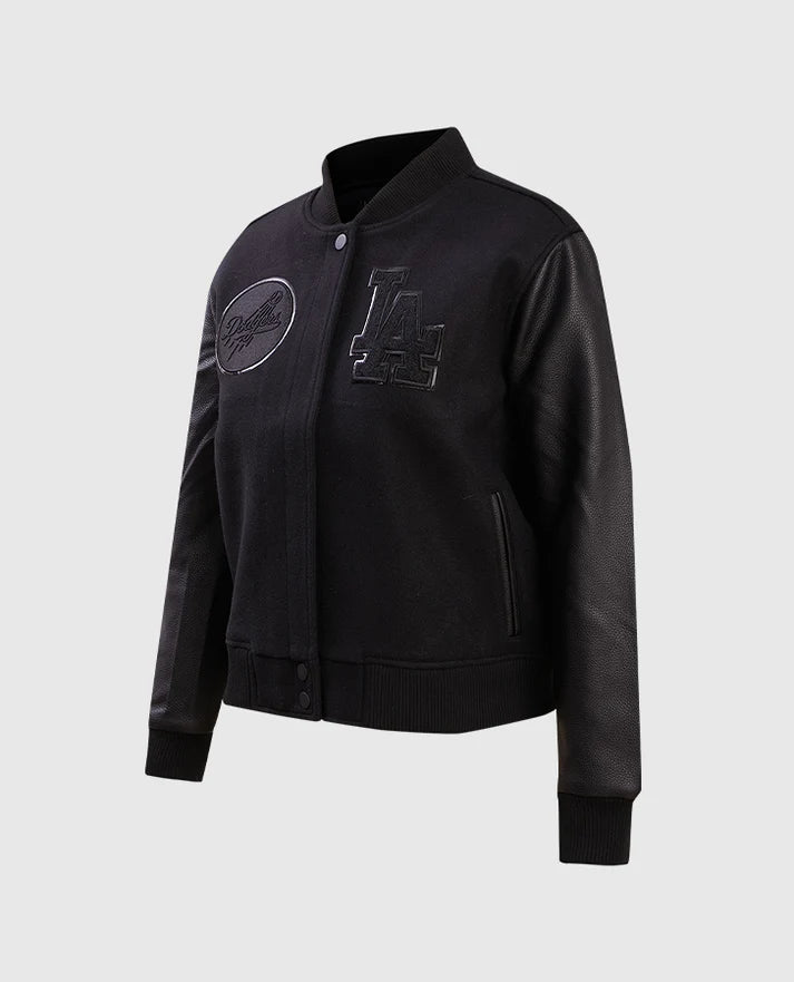 MLB Los Angeles Dodgers Women's Black Varsity Jacket
