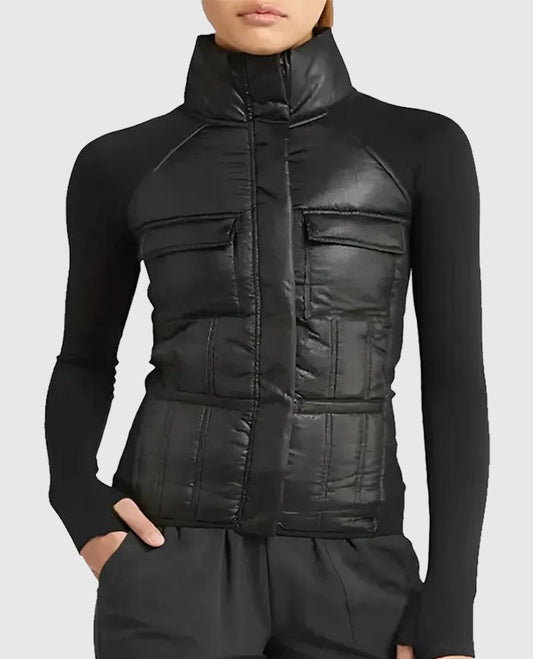 Women's Zella Hybrid Black Puffer Jacket