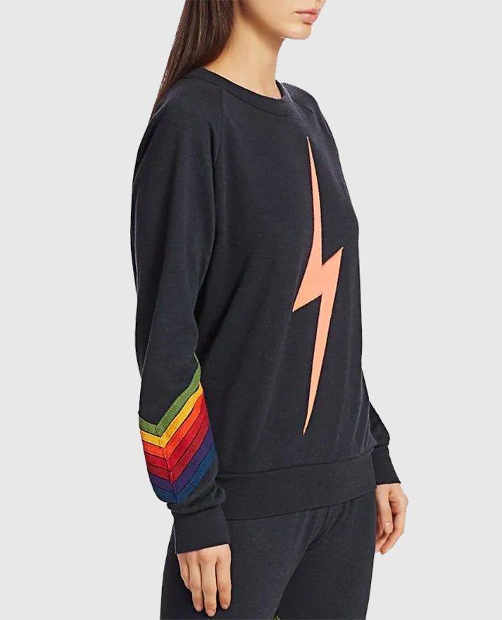 Real Housewives of Salt Lake City Lisa's navy lightning bolt sweatshirt