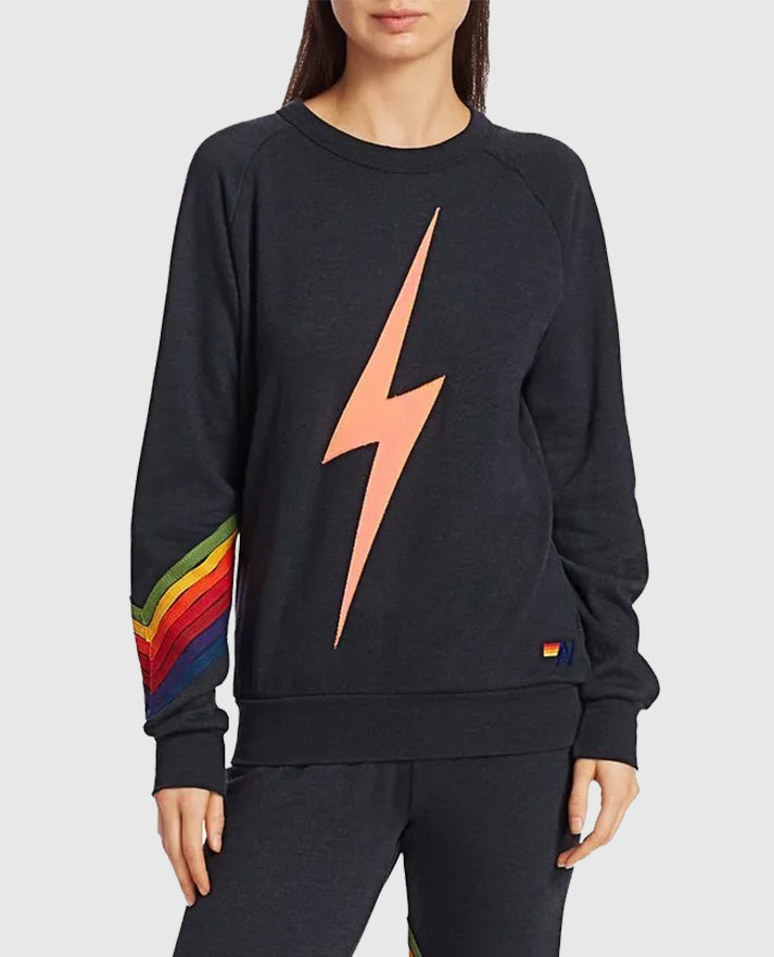 Real Housewives of Salt Lake City Lisa's navy lightning bolt sweatshirt