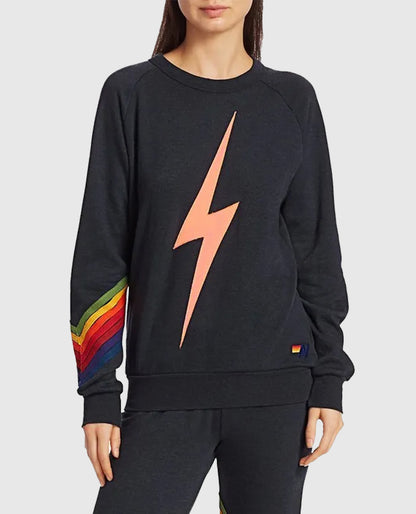 Real Housewives of Salt Lake City Lisa's navy lightning bolt sweatshirt