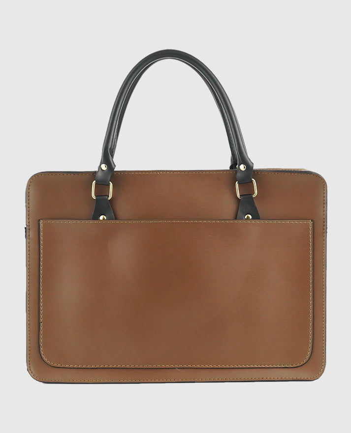 Multi Pockets Laptop Bag (Brown)