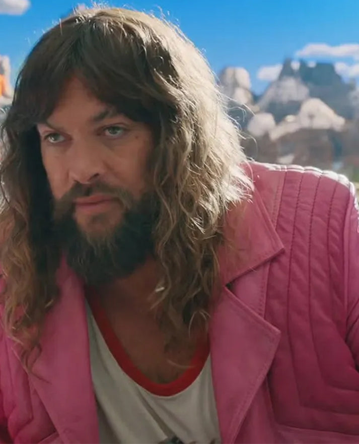 A Minecraft Movie Jason Momoa Pink Leather Jacket