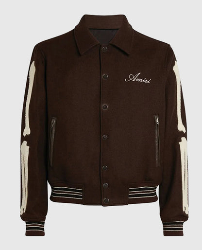 Amiri Bones Letterman Wool Jacket