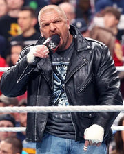 Triple H Black Leather Jacket