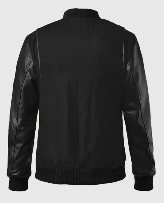 Men's Noir Black Varsity Jacket