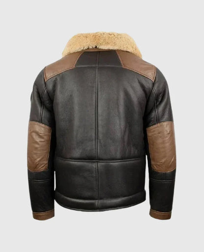 Men's F-35 Aviator Chocolate Brown Shearling Jacket