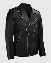 Men's Biker Beast Black Leather Jacket