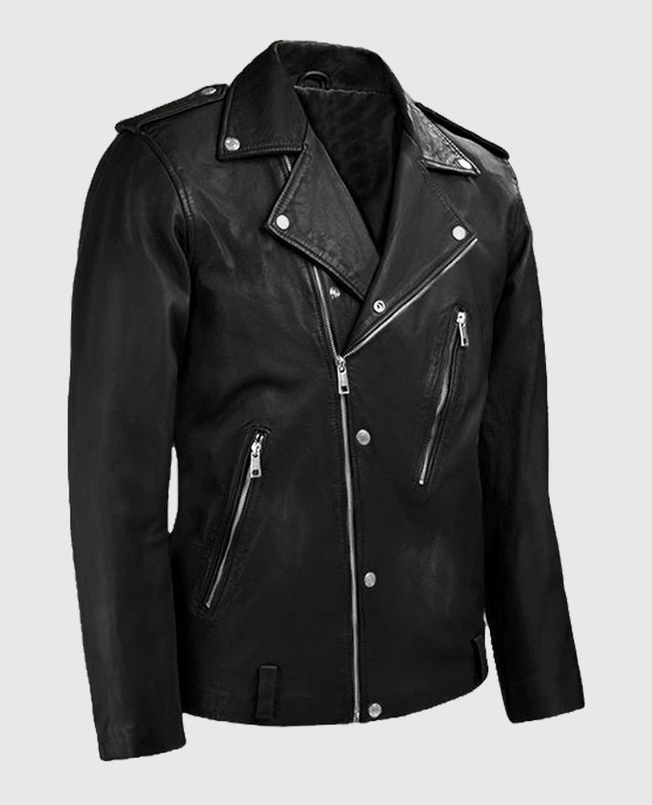 Men's Biker Beast Black Leather Jacket