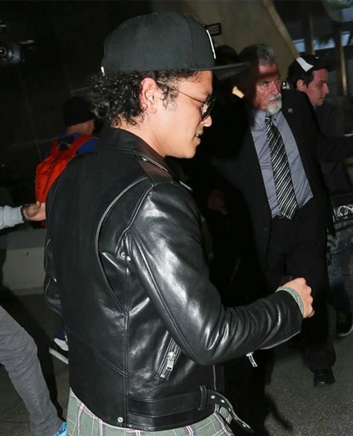 Bruno Mars Leather Biker Jacket