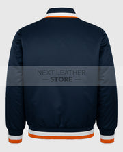 Detroit Tigers Blue Satin Varsity Jacket For Men