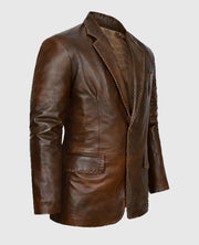 Men's Spanish Medieval Brown Leather Blazer