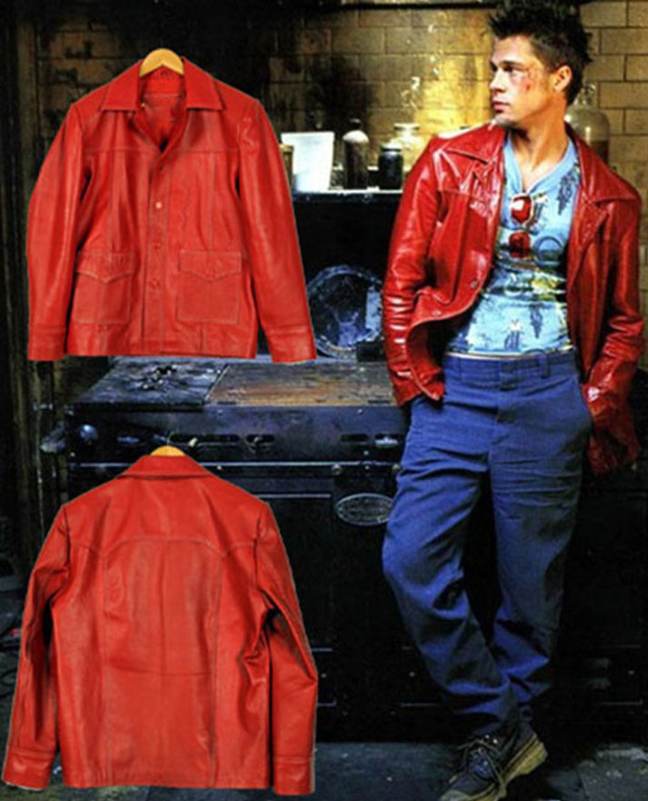 Brad Pitt Fight Club Leather Jacket