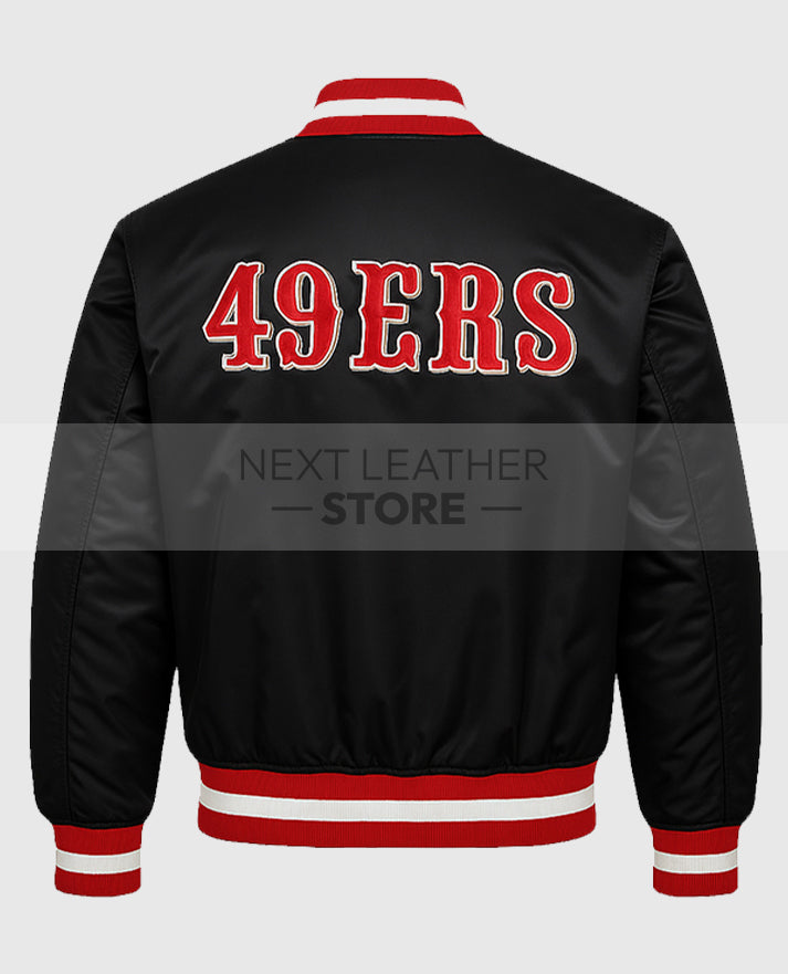 San Francisco 49ers Black Satin Jacket